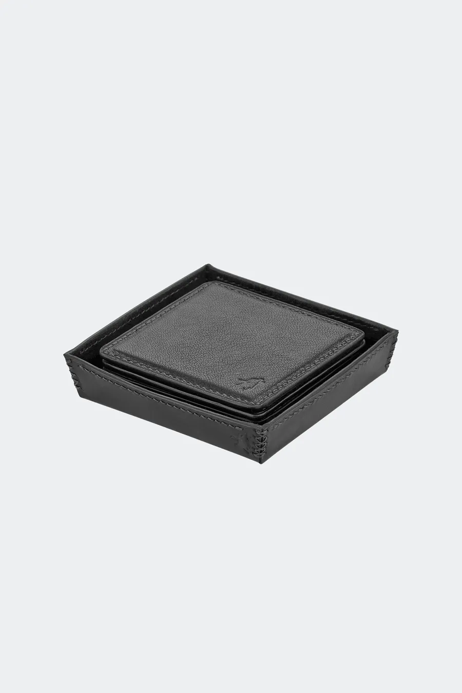 Monte Deri Tepsi ve 6 Adet Bardak Altlığı