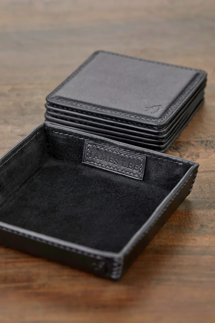 Monte Deri Tepsi ve 6 Adet Bardak Altlığı