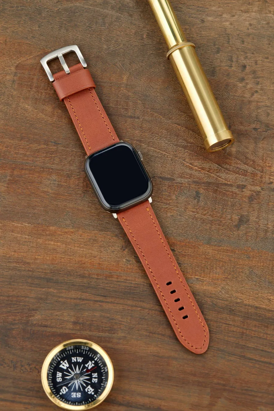 Monte Çift Kat Deri Dikişli Apple Watch Kordonu