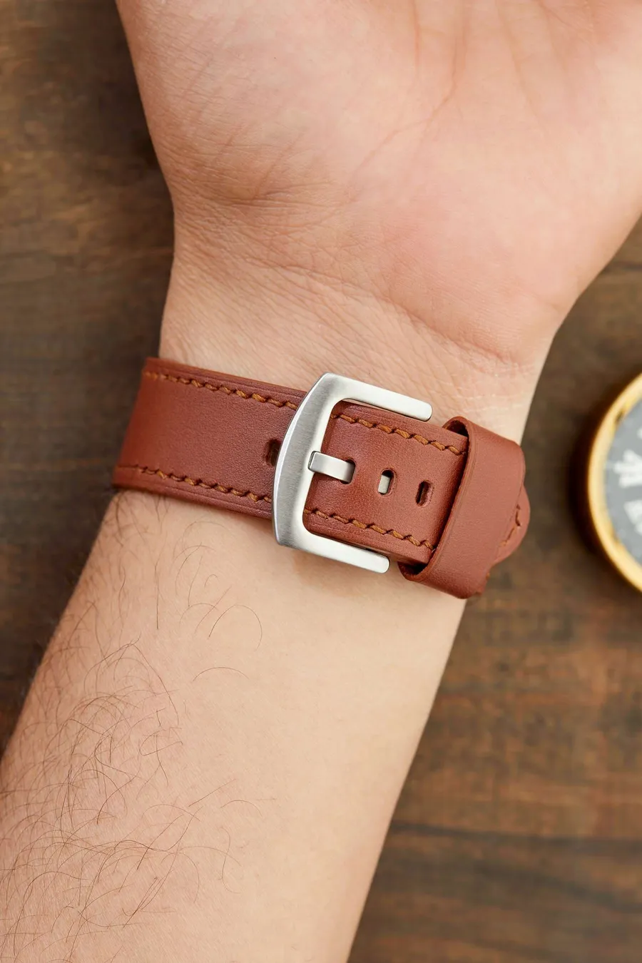 Monte Çift Kat Deri Dikişli Apple Watch Kordonu