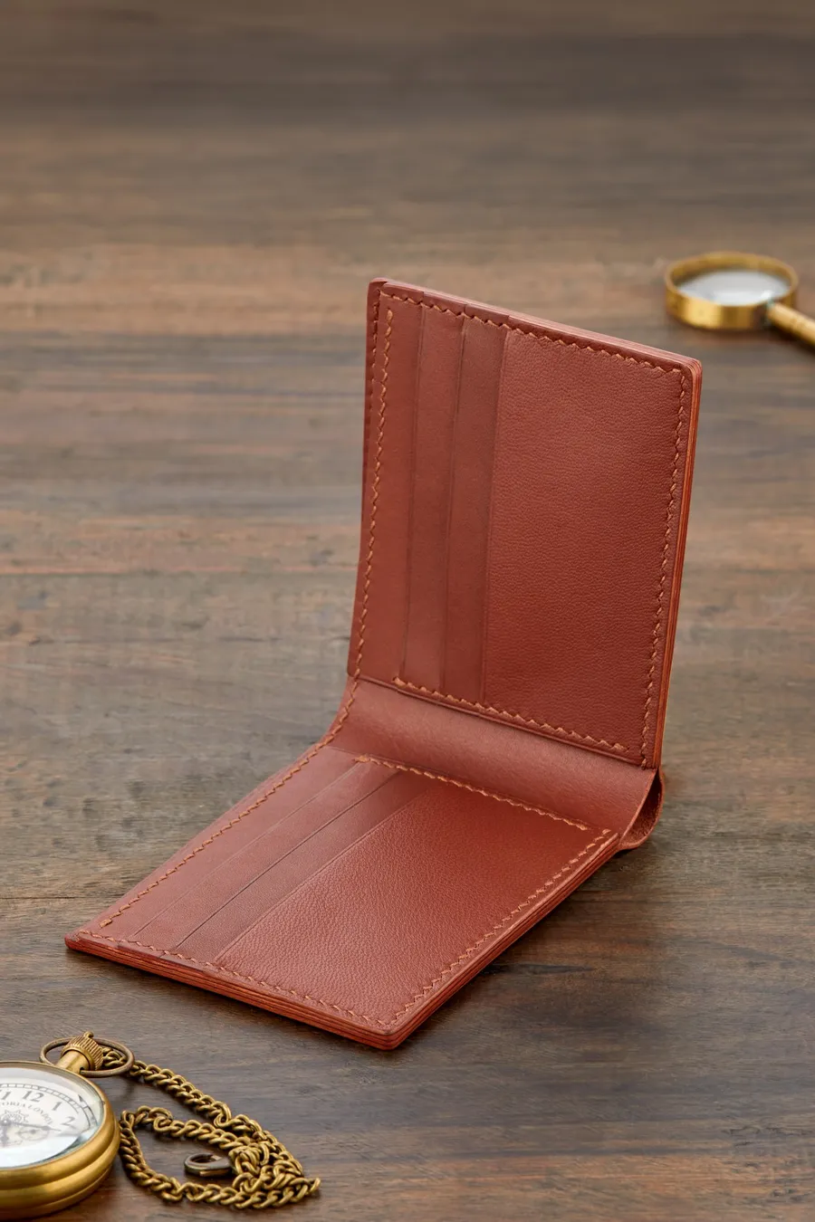 Monte Klasik Yatay Bi-Fold Deri Cüzdan