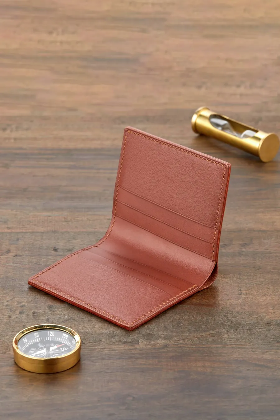 Monte Klasik Dikey Bi-Fold Deri Cüzdan