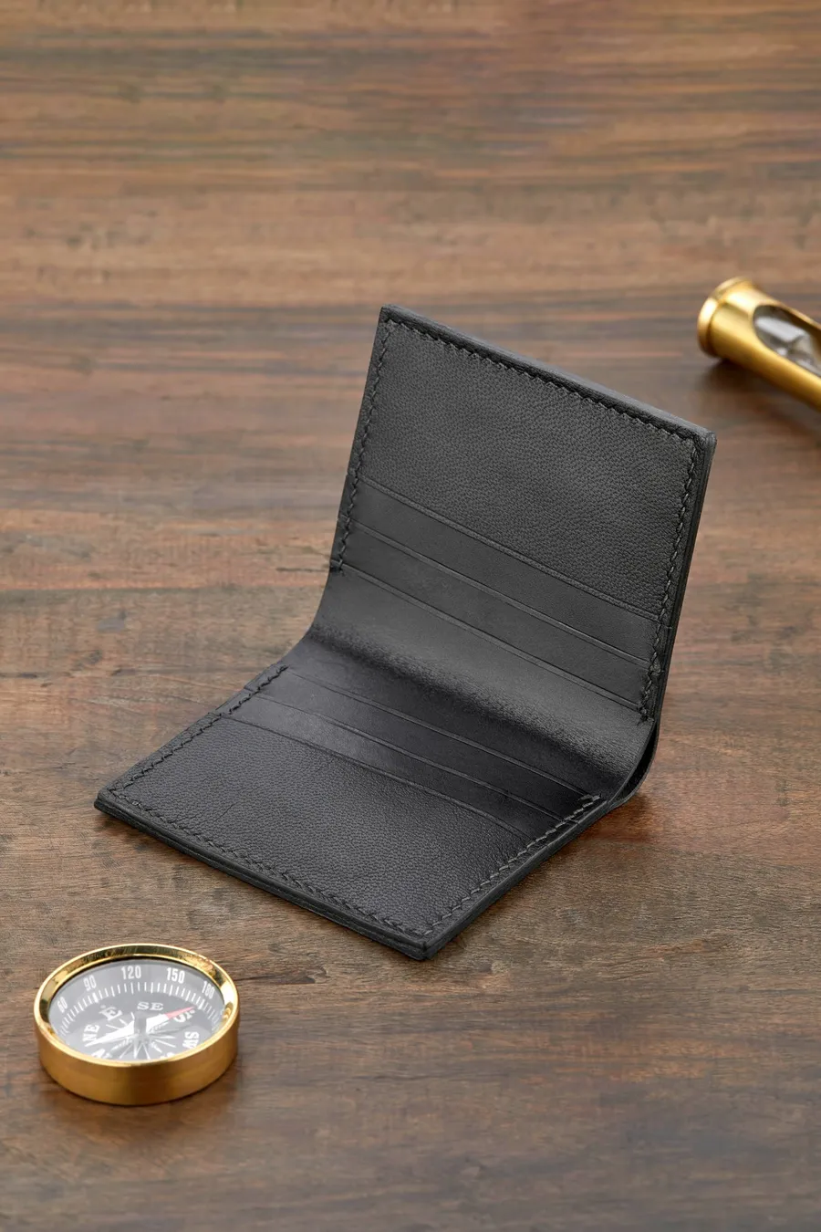 Monte Klasik Dikey Bi-Fold Deri Cüzdan