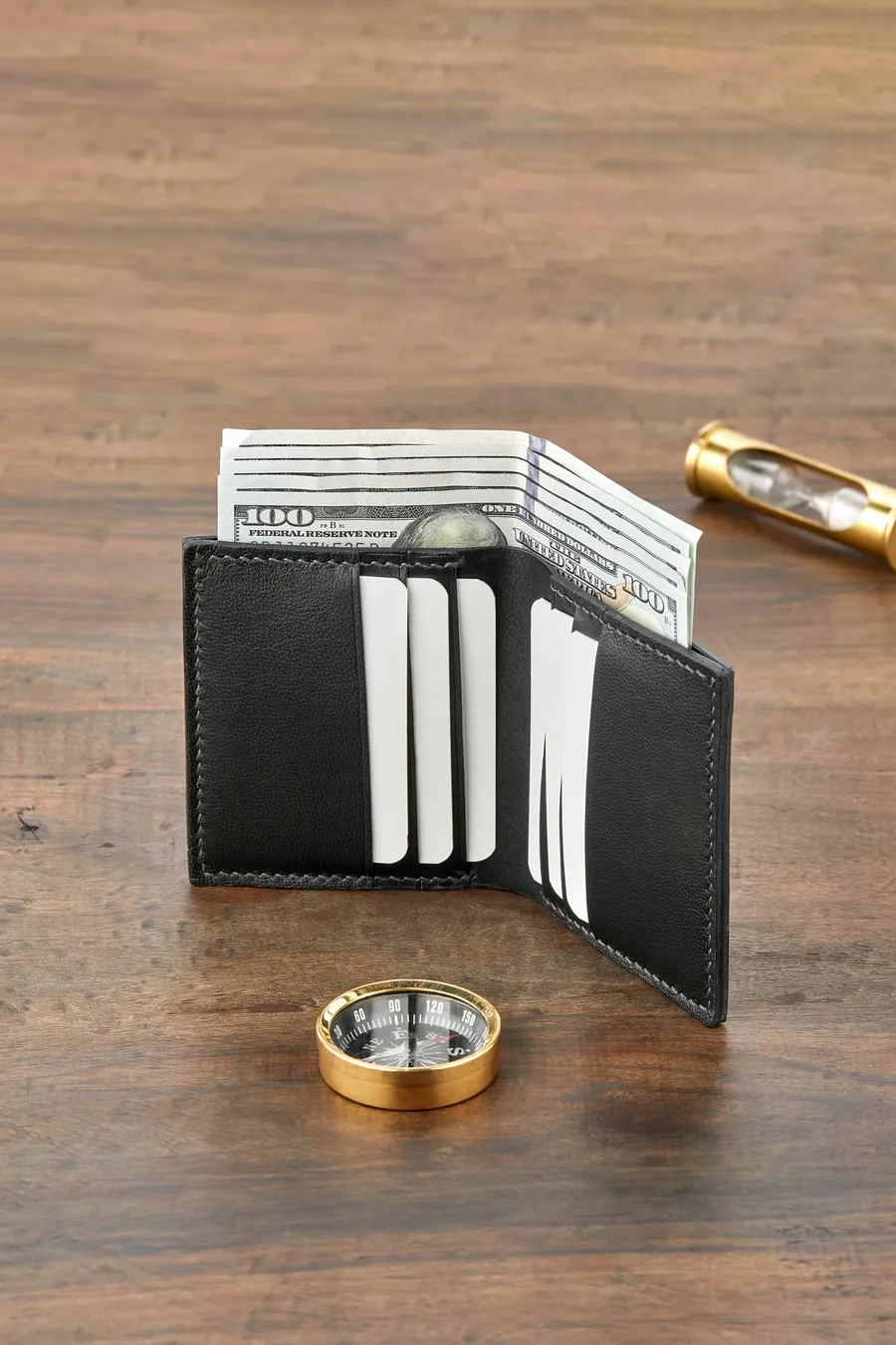 Monte Klasik Dikey Bi-Fold Deri Cüzdan