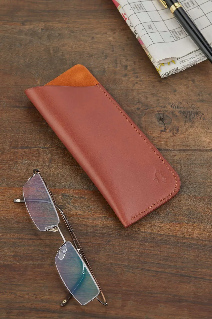 Nova Deri Optik Dikey Gözlük Kılıfı